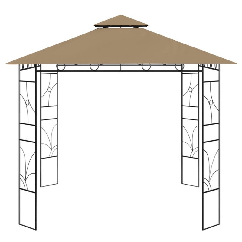vidaXL Altánok 3x3x2,7 m sivohnedý 160 g/m²