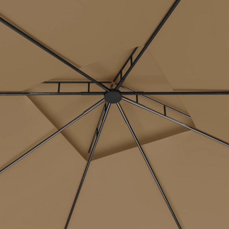 vidaXL Altánok 3x3x2,7 m sivohnedý 160 g/m²