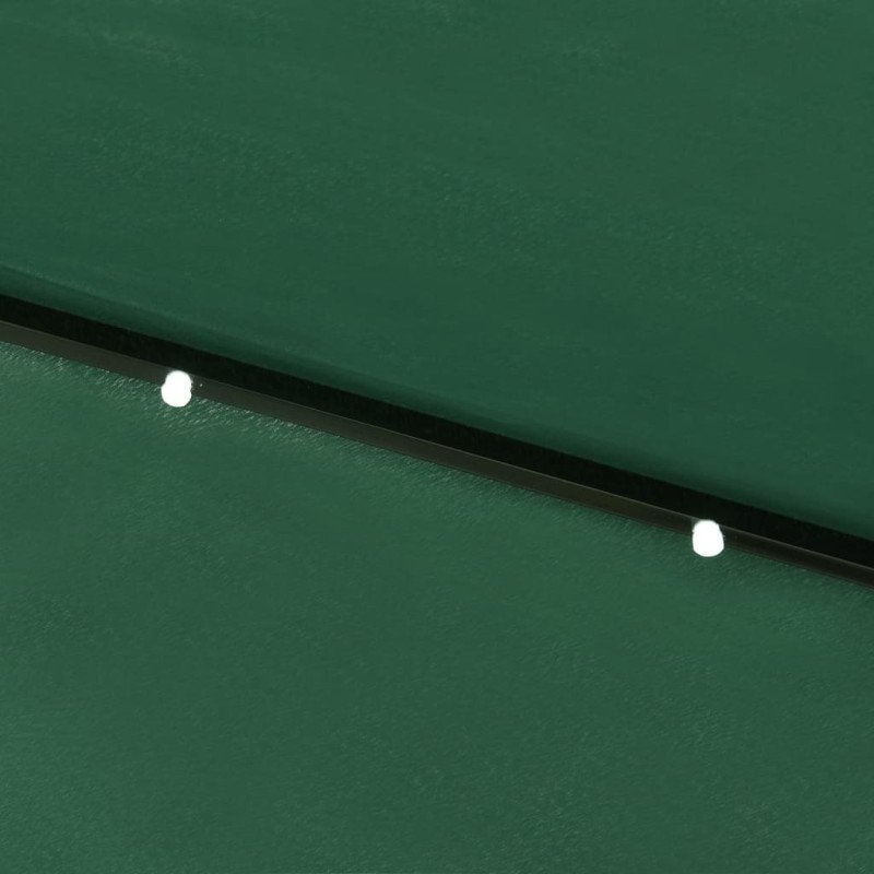 vidaXL Slnečník s LED a oceľovou tyčou zelený 2x3 m