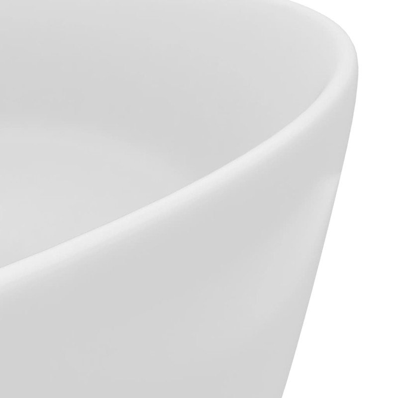 vidaXL Luxusné umývadlo, okrúhle, matné biele 40x15 cm, keramika