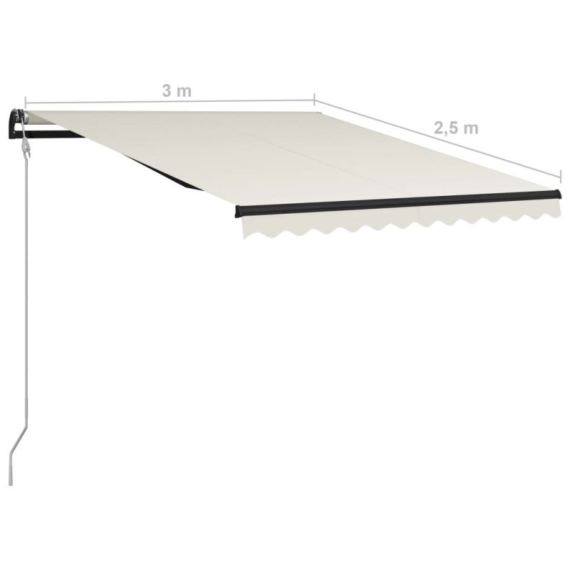 vidaXL Automaticky zaťahovacia markíza 300x250 cm krémová
