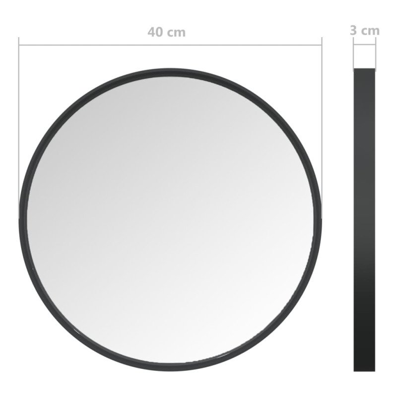 vidaXL Nástenné zrkadlo čierne 40 cm