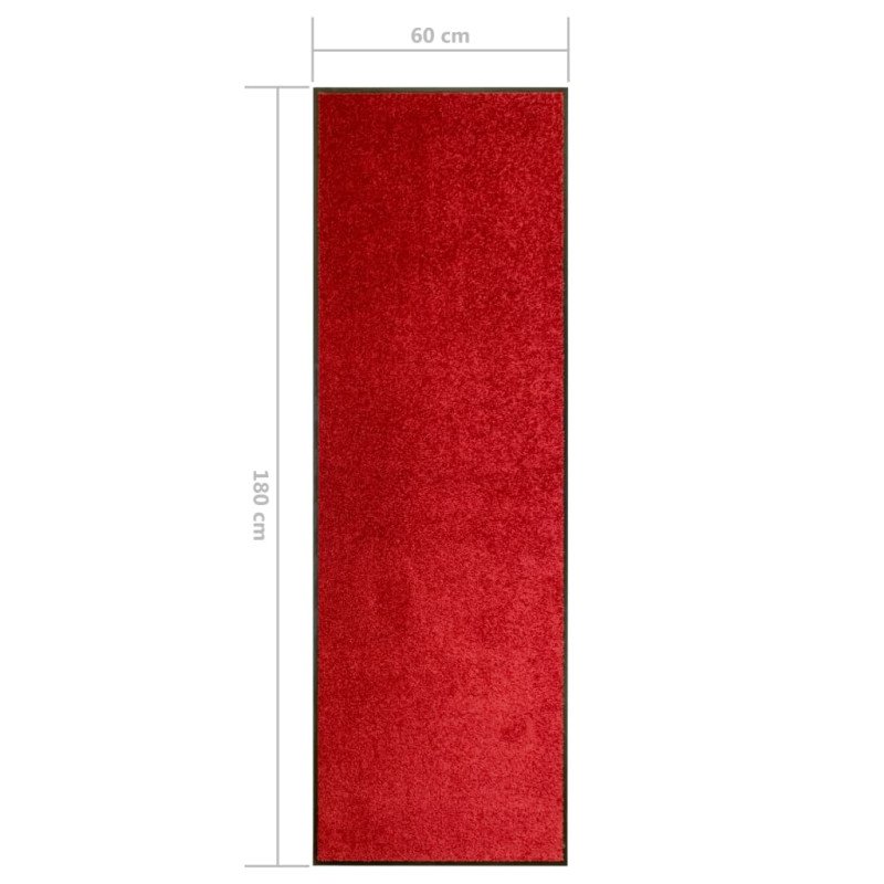 vidaXL Rohožka, prateľná, červená 60x180 cm