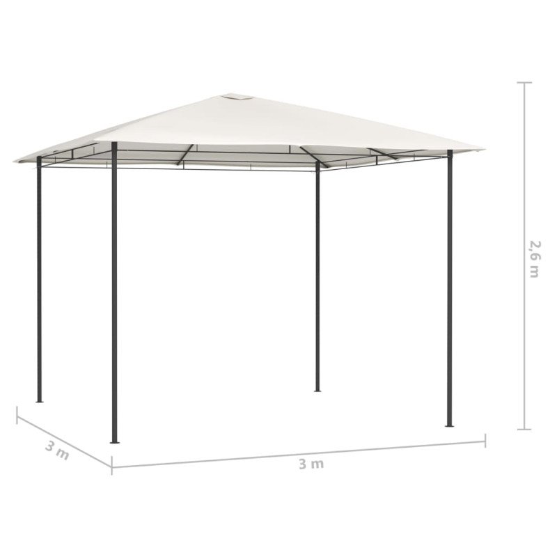 vidaXL Altánok 3x3x2,6 m krémový 160 g/m²