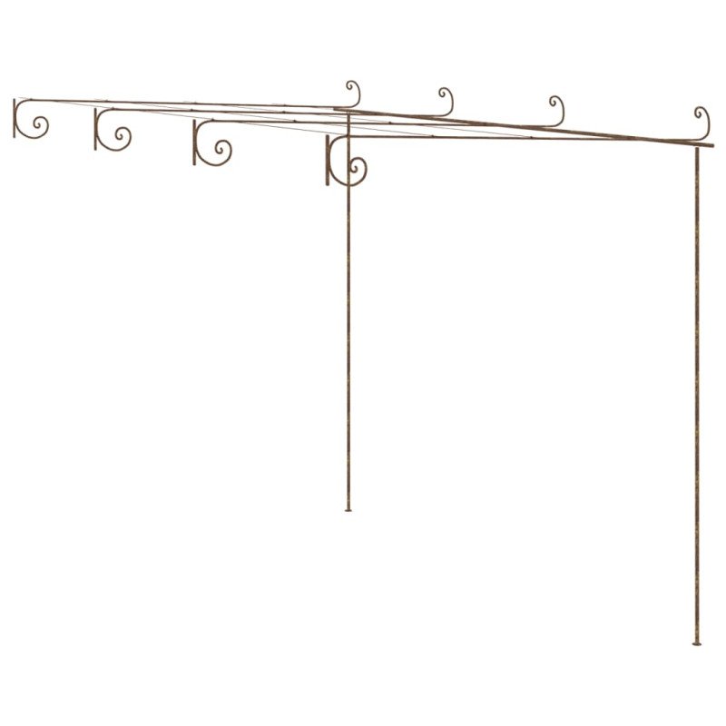 vidaXL Záhradná pergola, starožitná hnedá 4x3x2,5 m, železo