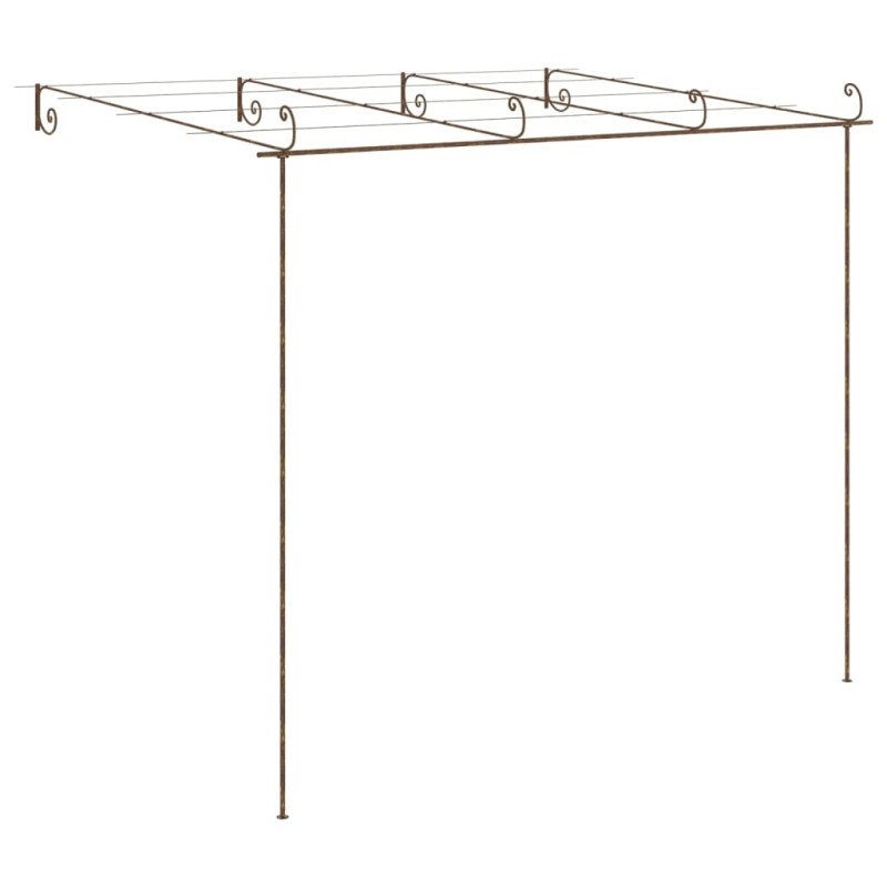 vidaXL Záhradná pergola, starožitná hnedá 4x3x2,5 m, železo