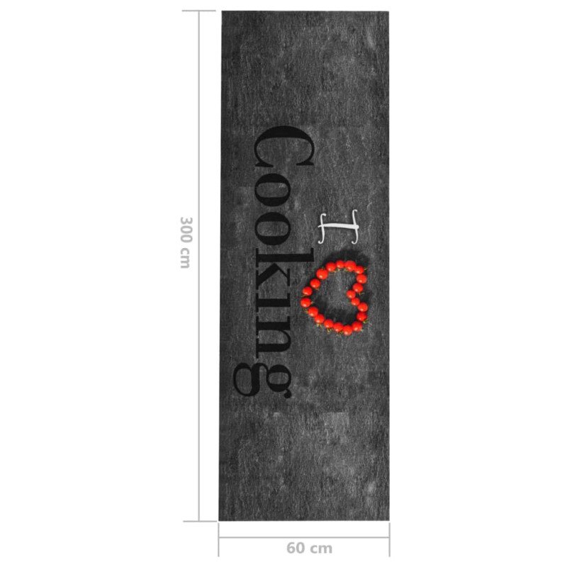 vidaXL Kuchynský koberec prateľný dizajn Cooking 60x300 cm