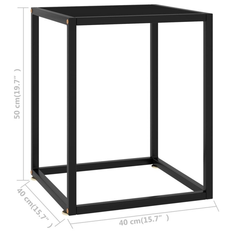 vidaXL Konferenčný stolík, čierny, čierne sklo 40x40x50 cm