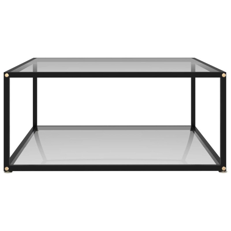 vidaXL Konferenčný stolík, priehľadný 80x80x35 cm, tvrdené sklo