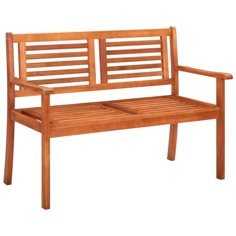 vidaXL 2-miestna záhradná lavica s vankúšom 120 cm eukalyptový masív