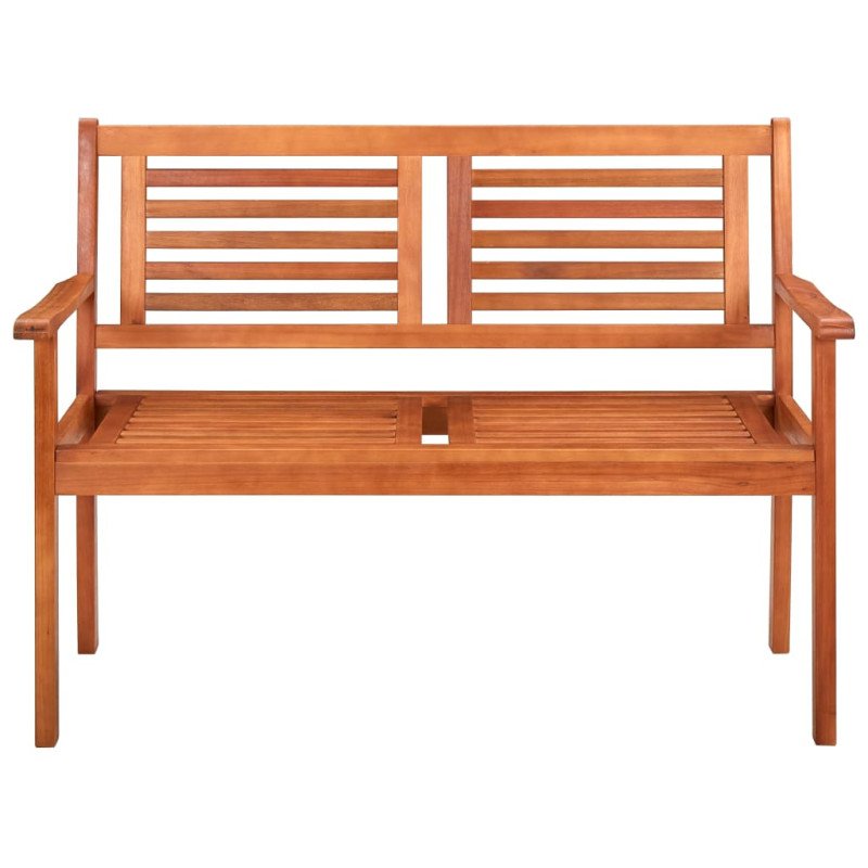 vidaXL 2-miestna záhradná lavica s vankúšom 120 cm eukalyptový masív