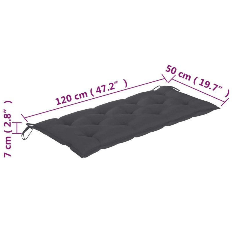 vidaXL 2-miestna záhradná lavica s vankúšom 120 cm eukalyptový masív