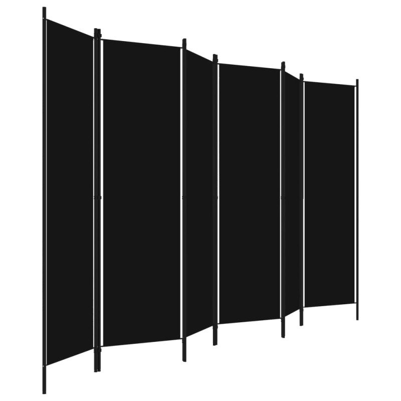 vidaXL 6-panelový paraván čierny 300x180 cm 