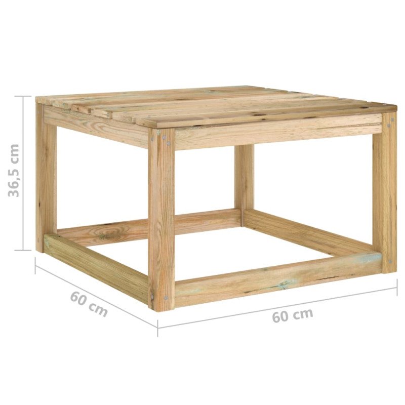 vidaXL Záhradné stoly z paliet 2 ks 60x60x36,5cm impregnovaná borovica