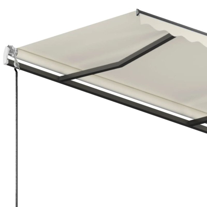 vidaXL Samostatne stojaca ručne zaťahovacia markíza 300x250 cm krémová