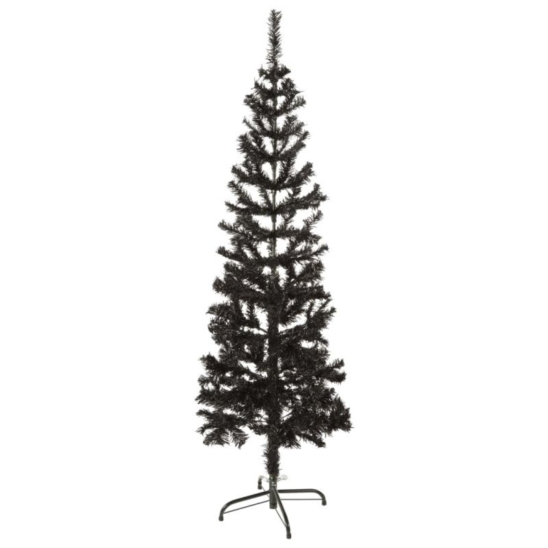 vidaXL Úzky vianočný stromček čierny 120 cm