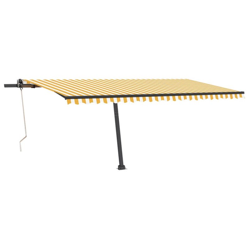 vidaXL Samostatne stojaca automatická markíza 500x350 cm žlto-biela