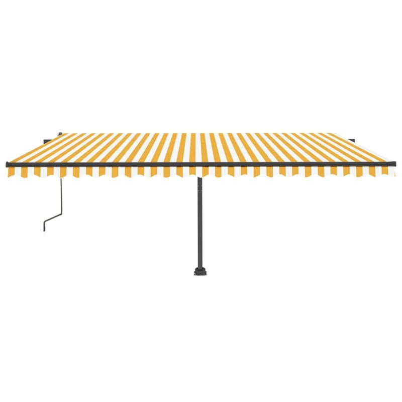 vidaXL Samostatne stojaca automatická markíza 500x350 cm žlto-biela