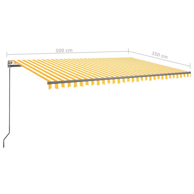 vidaXL Samostatne stojaca automatická markíza 500x350 cm žlto-biela