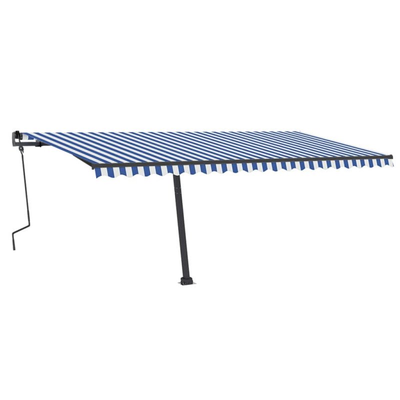 vidaXL Ručne zaťahovacia markíza s LED 500x350 cm modrá a biela