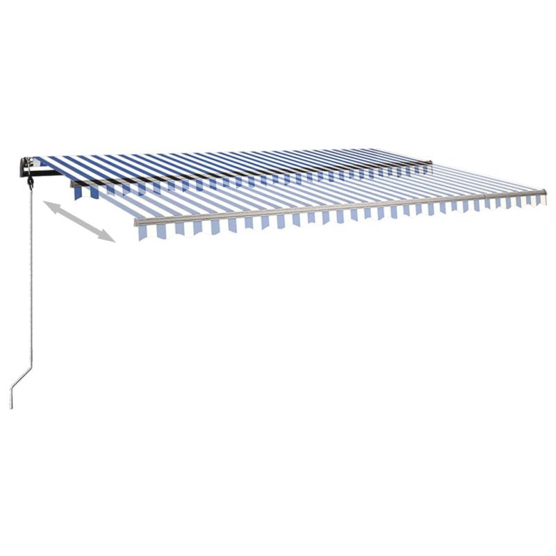 vidaXL Ručne zaťahovacia markíza s LED 500x350 cm modrá a biela