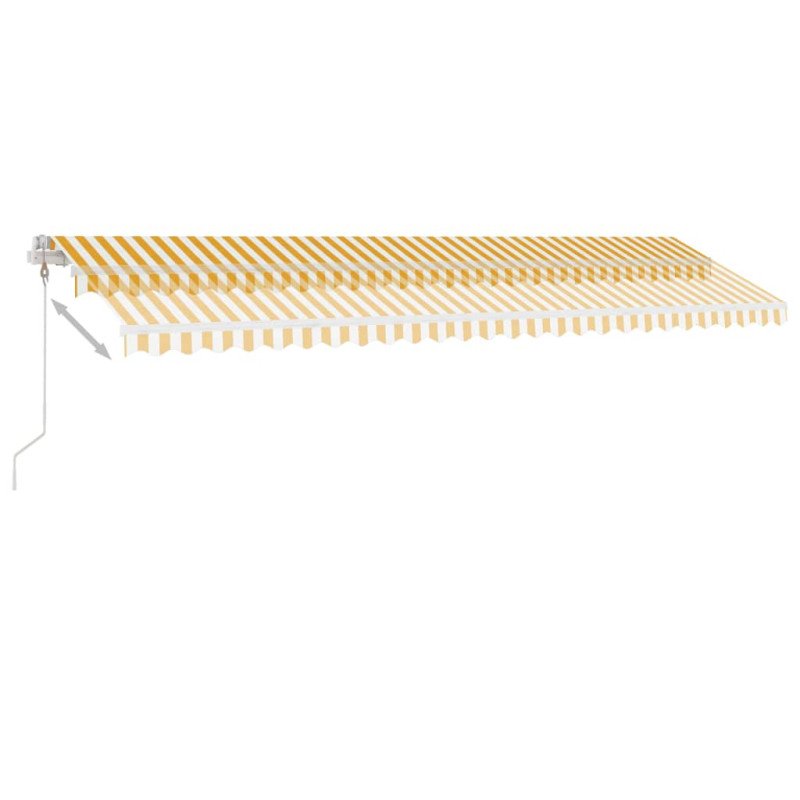 vidaXL Samostatne stojaca automatická markíza 600x300 cm žlto-biela