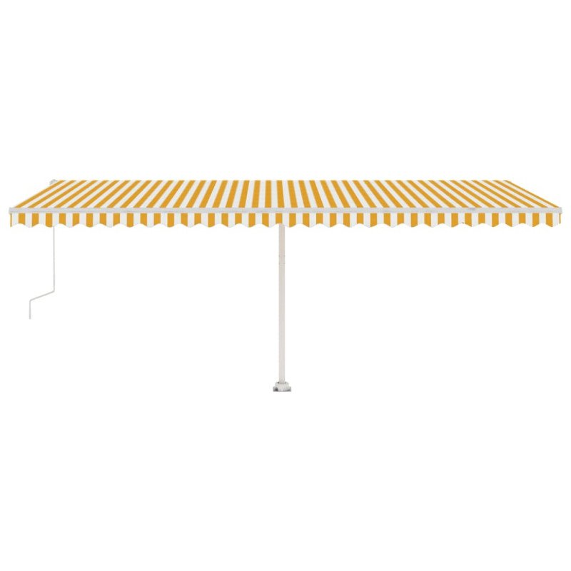 vidaXL Samostatne stojaca automatická markíza 600x300 cm žlto-biela