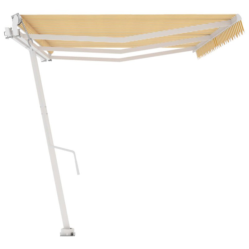 vidaXL Samostatne stojaca automatická markíza 600x300 cm žlto-biela