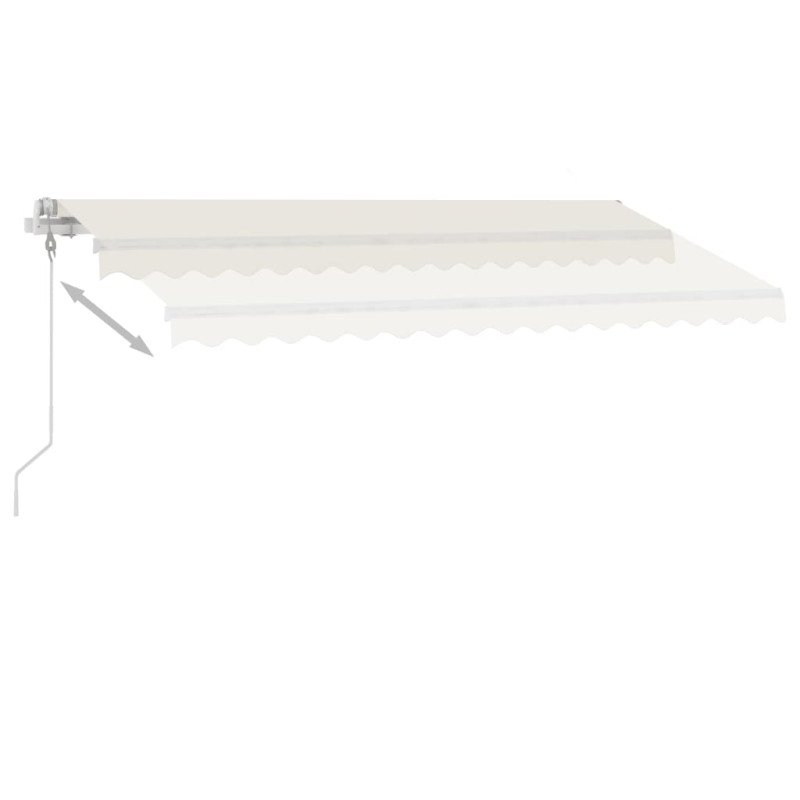 vidaXL Automatická markíza s LED a senzorom vetra 450x300 cm krémová