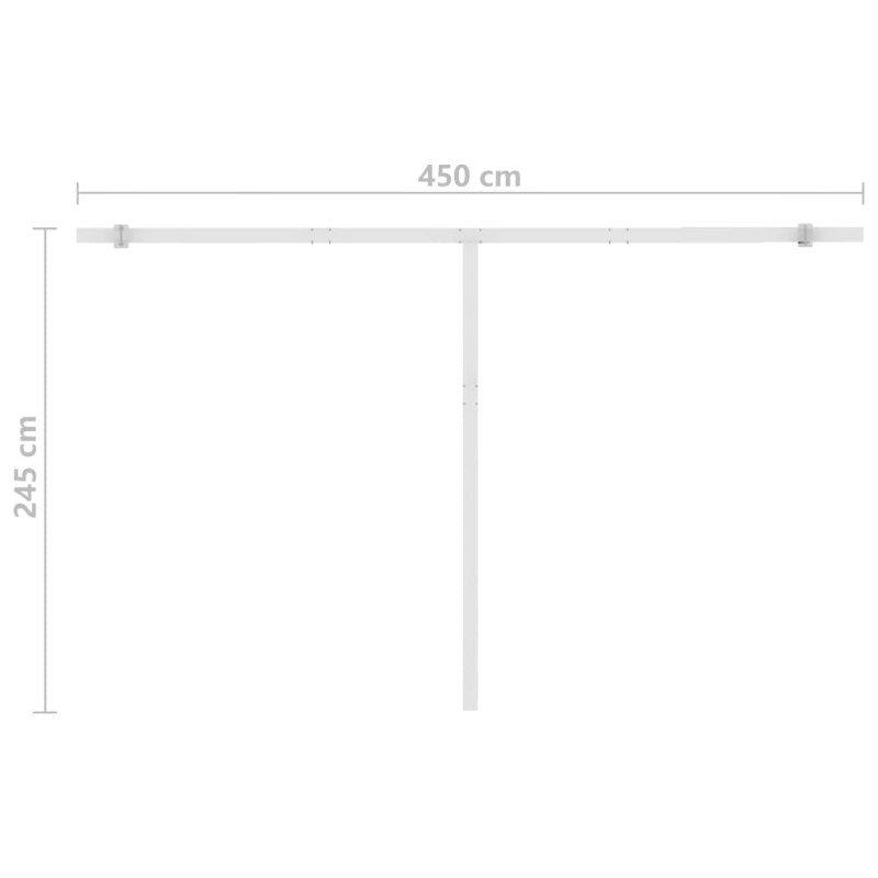 vidaXL Automatická markíza s LED a senzorom vetra 450x300 cm krémová