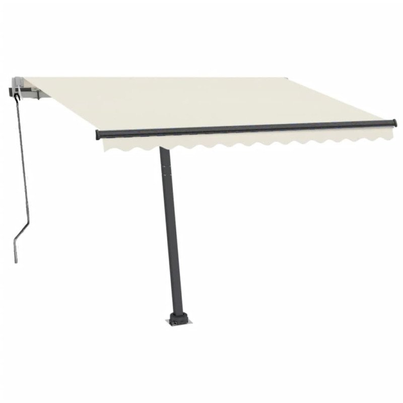 vidaXL Automatická markíza s LED a senzorom vetra 300x250 cm krémová