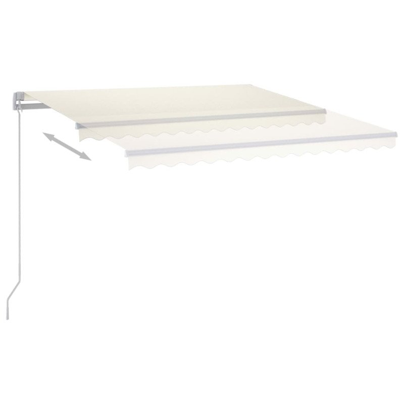 vidaXL Automatická markíza, LED a senzor vetra 4,5x3 m, krémová