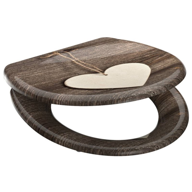 SCHÜTTE WC sedadlo s pomalým zatváraním WOOD HEART potlač duroplast