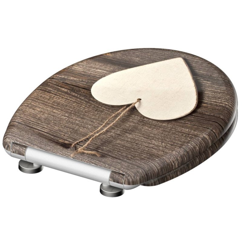 SCHÜTTE WC sedadlo s pomalým zatváraním WOOD HEART potlač duroplast
