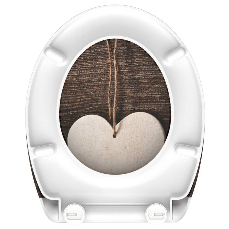 SCHÜTTE WC sedadlo s pomalým zatváraním WOOD HEART potlač duroplast