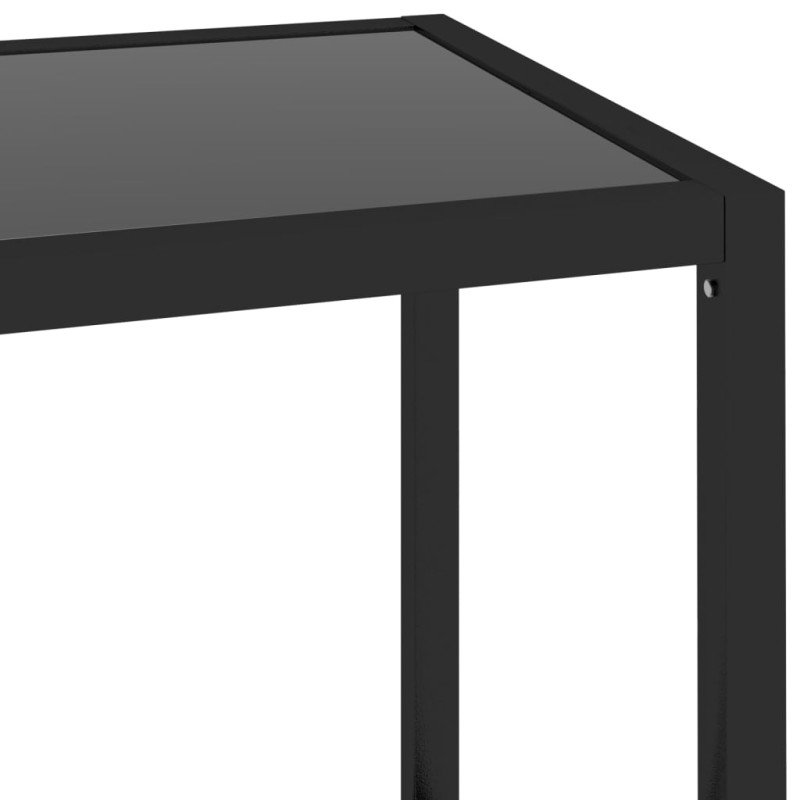vidaXL Policový regál, čierny a priehľadný 100x36x168 cm, tvrdené sklo