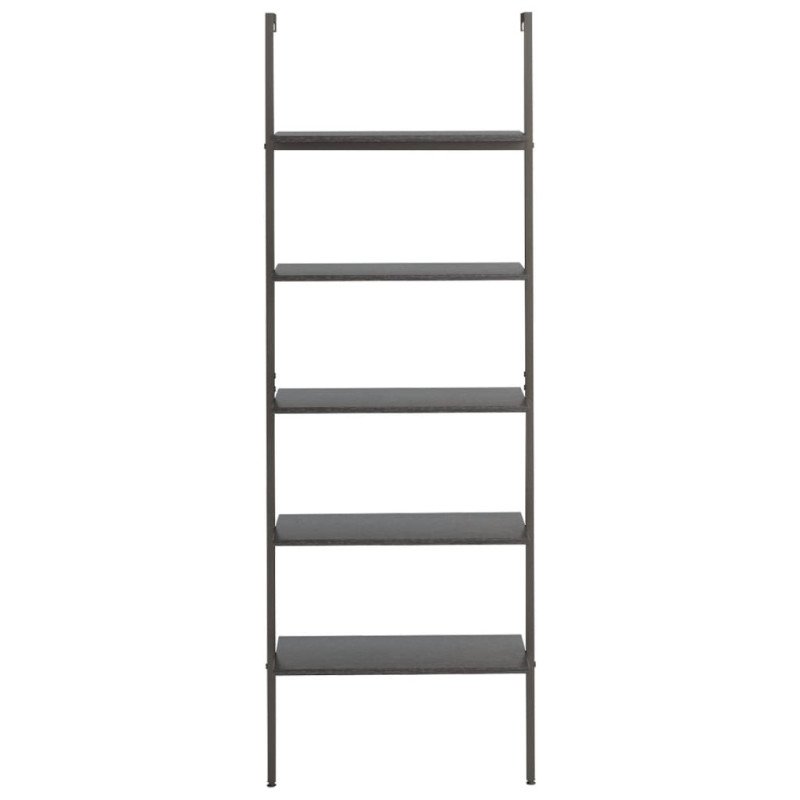 vidaXL Naklonený regál s 5 policami, čierny 64x35x185 cm
