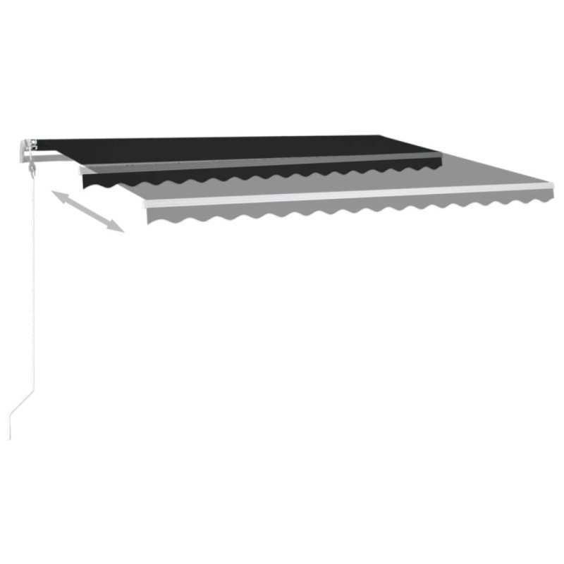 vidaXL Automatická markíza, LED a senzor vetra 450x350 cm, antracitová
