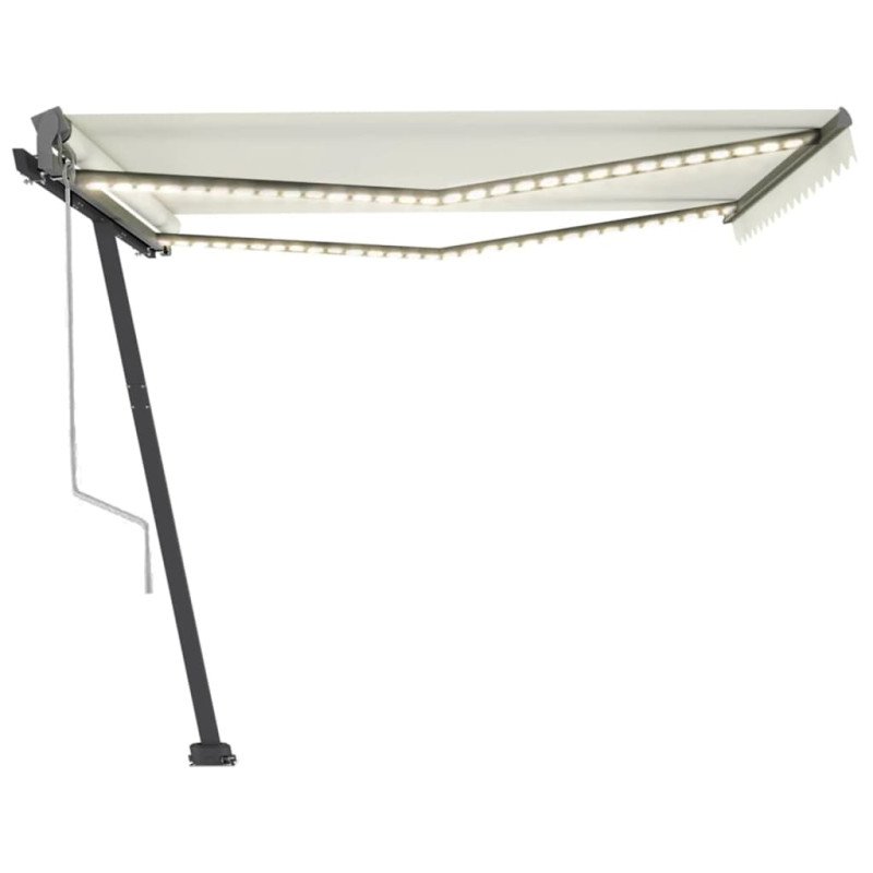 vidaXL Automatická markíza s LED a senzorom vetra 400x300 cm krémová