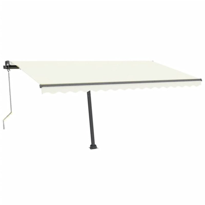 vidaXL Automatická markíza s LED a senzorom vetra 400x300 cm krémová