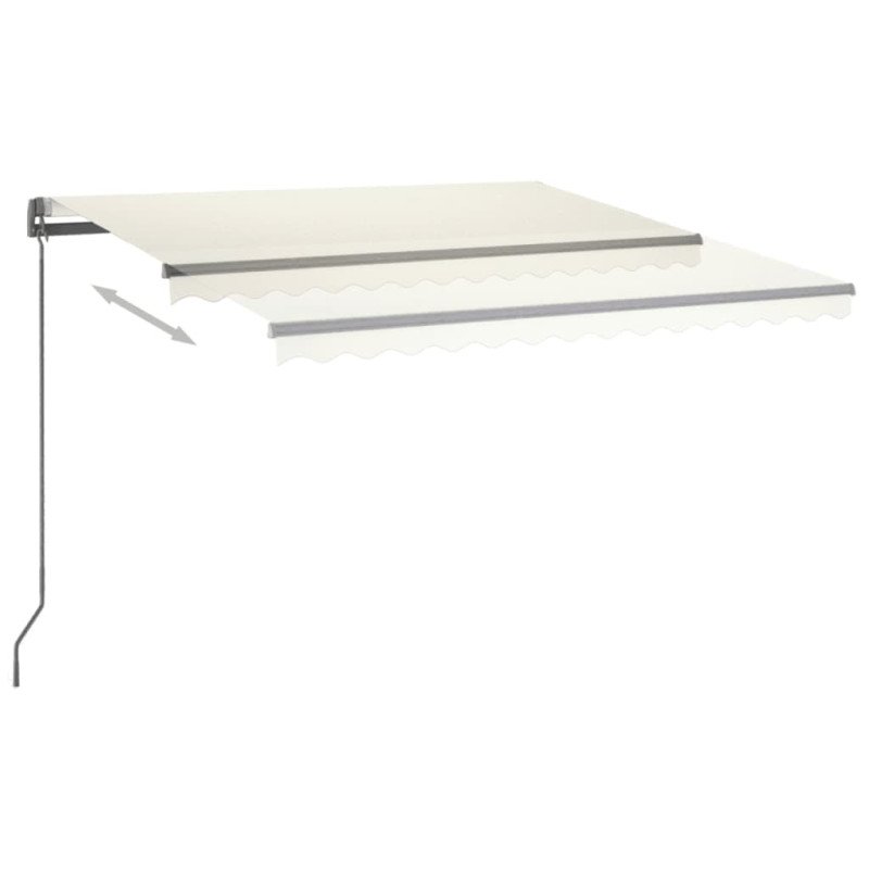 vidaXL Automatická markíza s LED a senzorom vetra 400x300 cm krémová