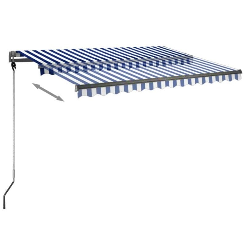 vidaXL Samostatne stojaca automatická markíza 300x250 cm modro-biela