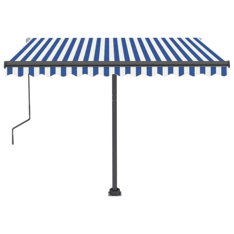 vidaXL Samostatne stojaca automatická markíza 300x250 cm modro-biela