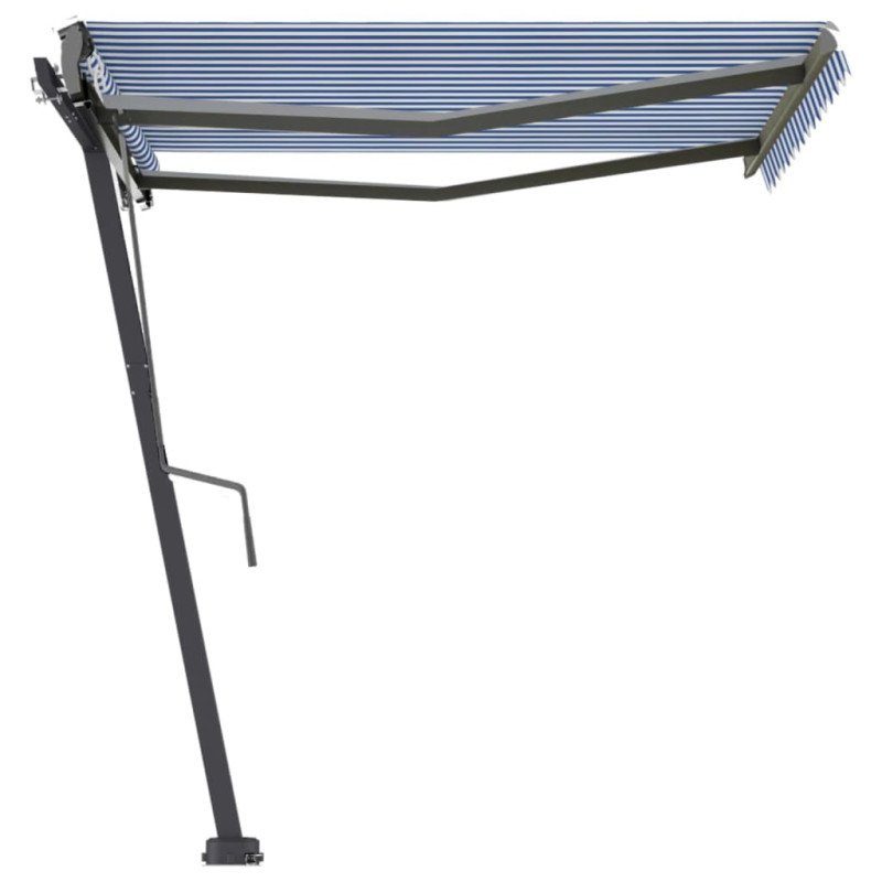vidaXL Samostatne stojaca automatická markíza 300x250 cm modro-biela