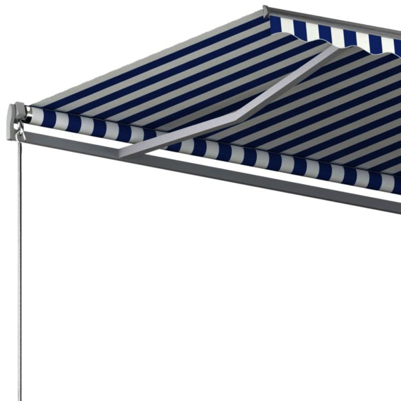 vidaXL Samostatne stojaca automatická markíza 300x250 cm modro-biela