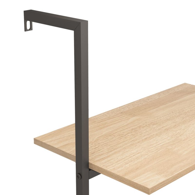 vidaXL Naklonený regál s 3 policami, svetlohnedo čierny 64x35x120,5 cm