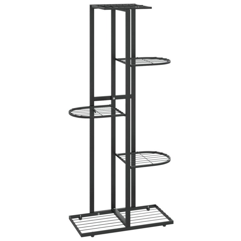 vidaXL 5-poschodový stojan na kvety 43x22x98 cm čierny kovový