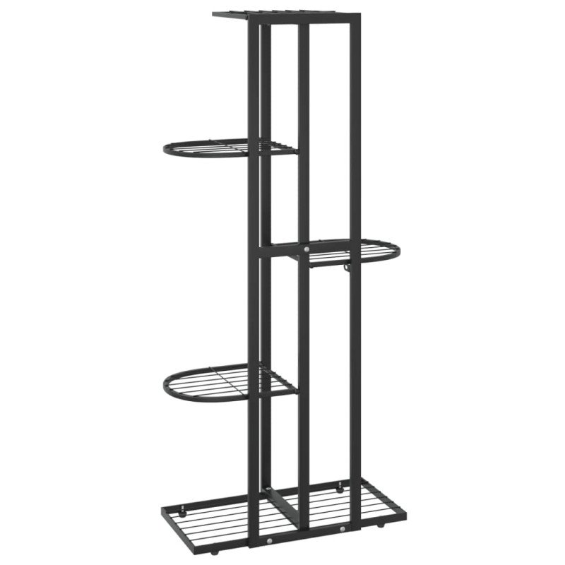 vidaXL 5-poschodový stojan na kvety 43x22x98 cm čierny kovový