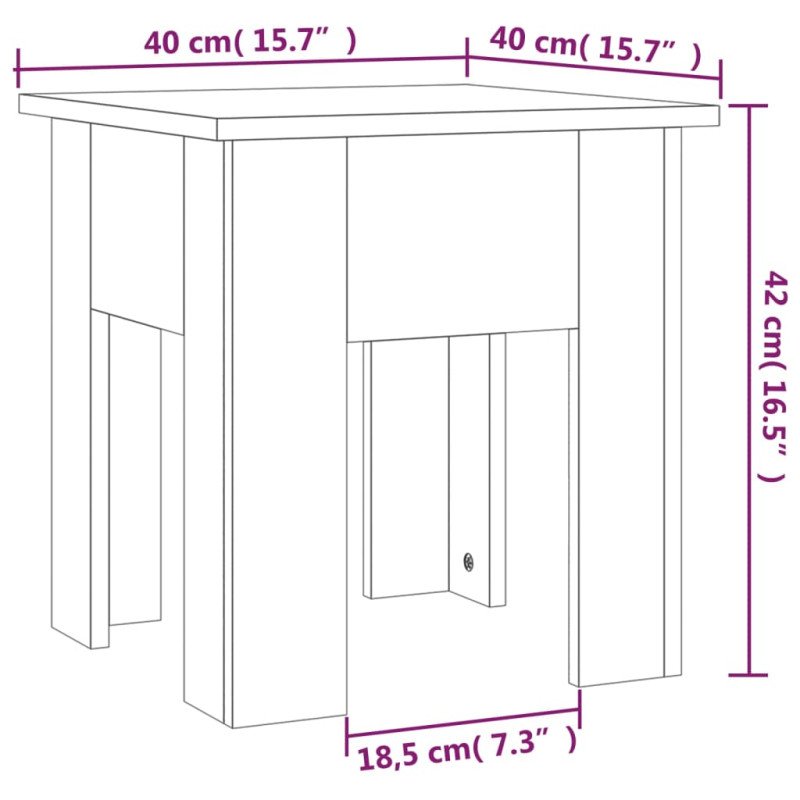 vidaXL Konferenčný stolík vo farbe dubu sonoma 40x40x42 cm drevotrieska 
