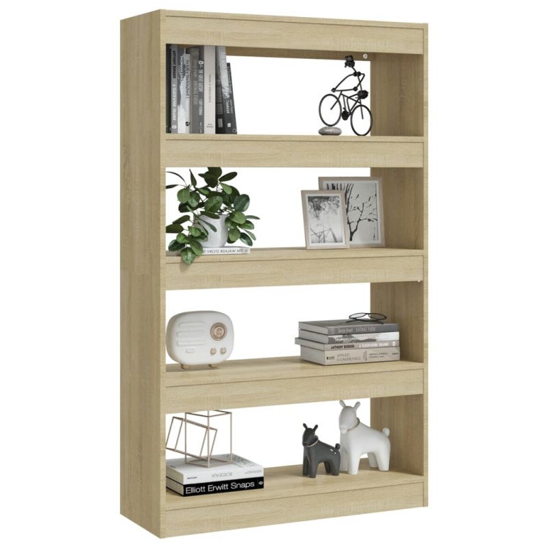 vidaXL Knižnica/deliaca stena dub sonoma 80x30x135 cm drevotrieska